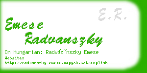 emese radvanszky business card